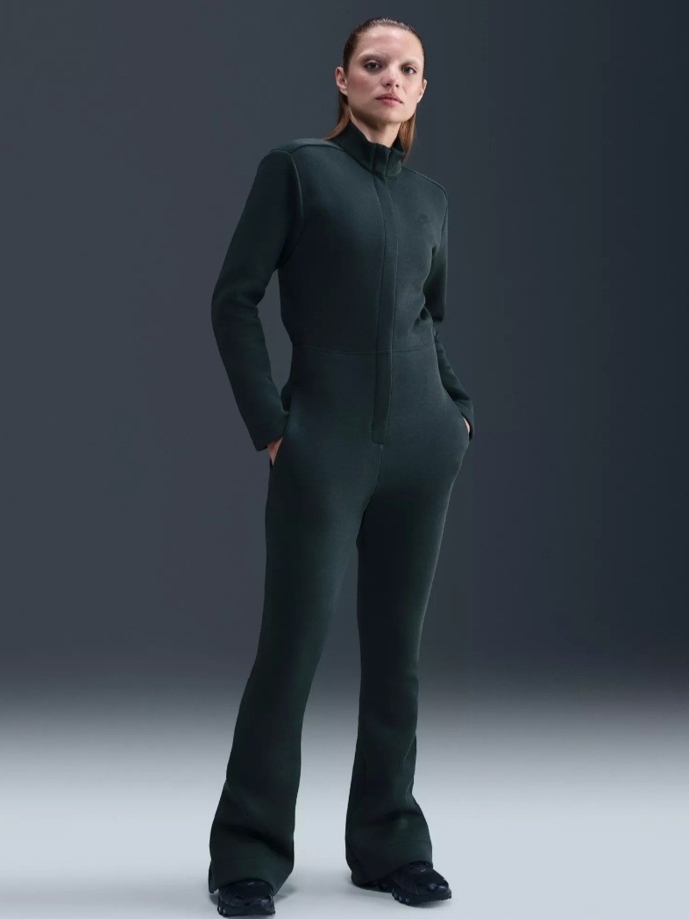 Nike Wmn Tech Fleece Seaweed Black Jumpsuit Womens